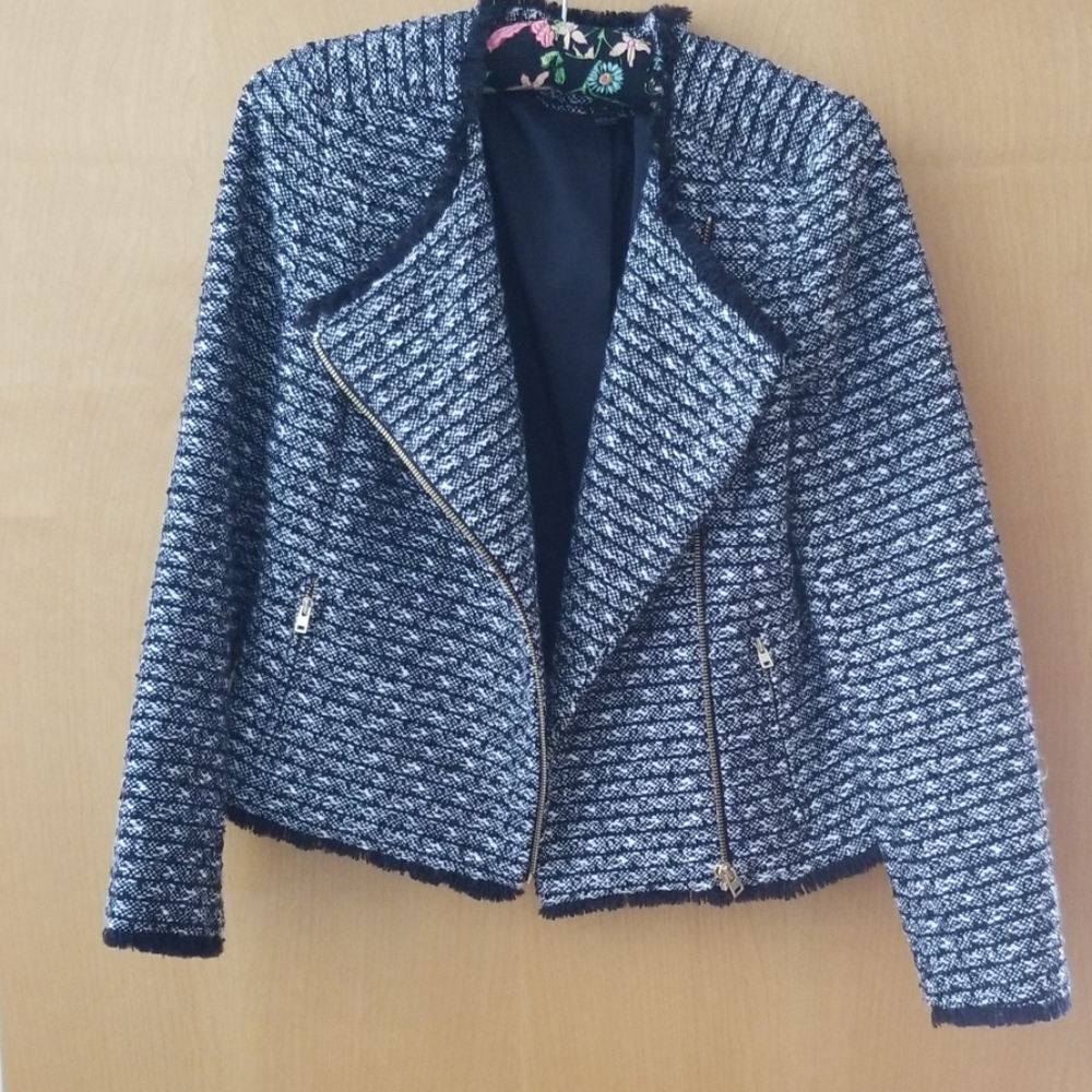J. Crew Zip Jacket in fringy tweed